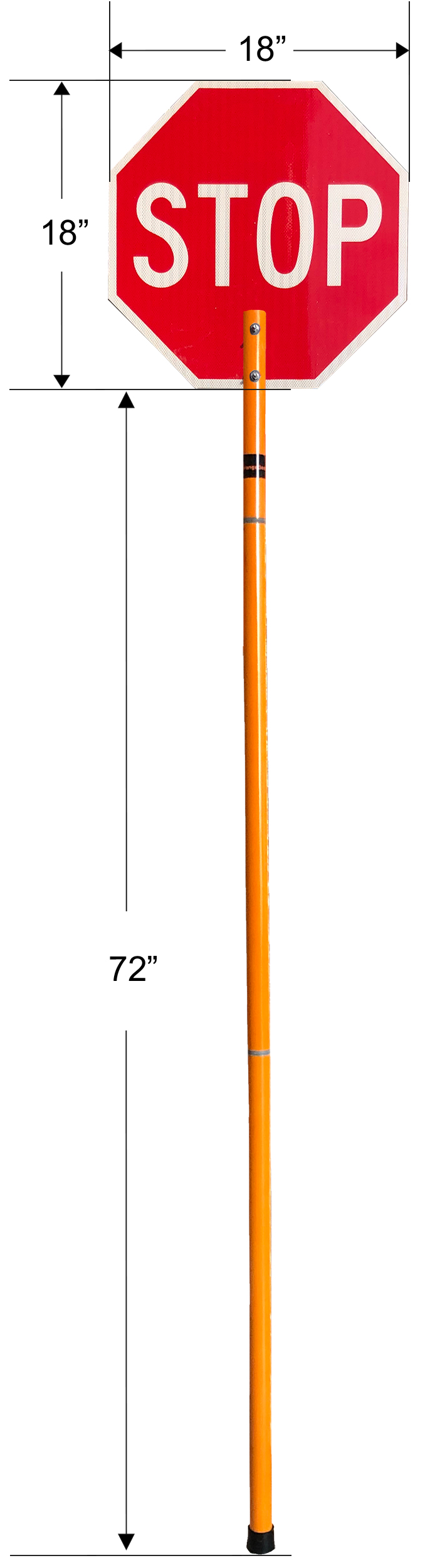 18" Non-Reflective STOP/SLOW Paddle – Orange, 1 Each, Eastern Metal Signs